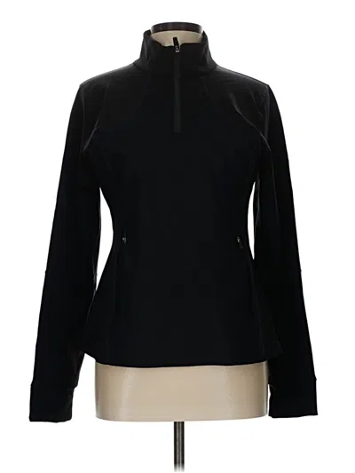 Pre-owned Zyia Active Long Sleeve Top Black Turtleneck Tops