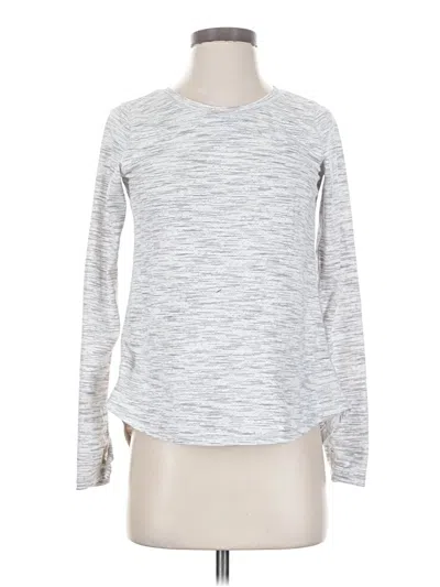 Pre-owned Zyia Active Long Sleeve Top Gray Crew Neck Tops