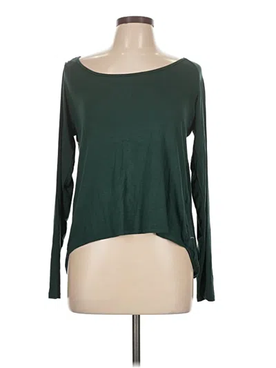 Pre-owned Zyia Active Long Sleeve Top Green Boatneck Tops