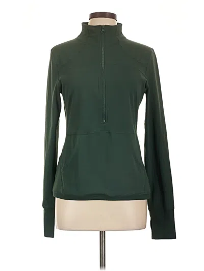 Pre-owned Zyia Active Long Sleeve Top Green Turtleneck Tops