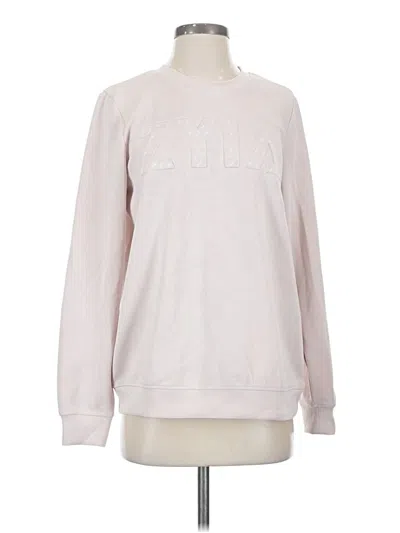 Pre-owned Zyia Active Long Sleeve Top Pink Crew Neck Tops