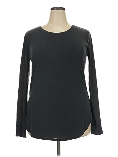 Pre-owned Zyia Active Long Sleeve T-shirt In Black