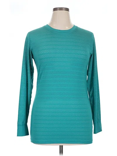 Pre-owned Zyia Active Long Sleeve T-shirt In Blue