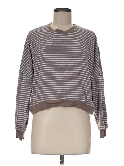 Pre-owned Zyia Active Long Sleeve T-shirt In Brown