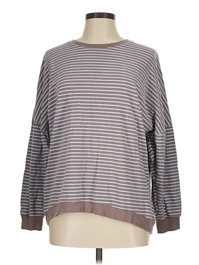 Pre-owned Zyia Active Long Sleeve T-shirt In Brown