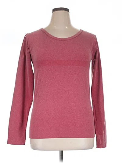 Pre-owned Zyia Active Long Sleeve T-shirt In Burgundy