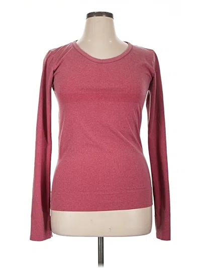 Pre-owned Zyia Active Long Sleeve T-shirt In Burgundy