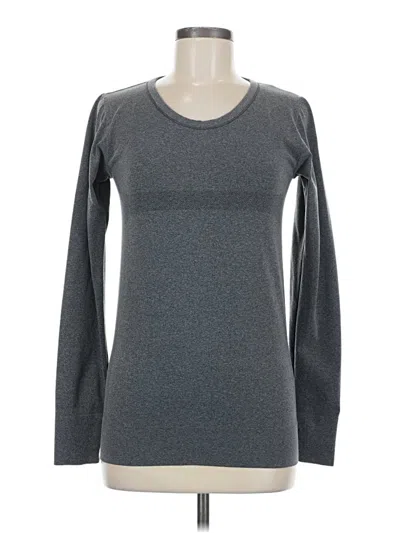 Pre-owned Zyia Active Long Sleeve T-shirt In Gray