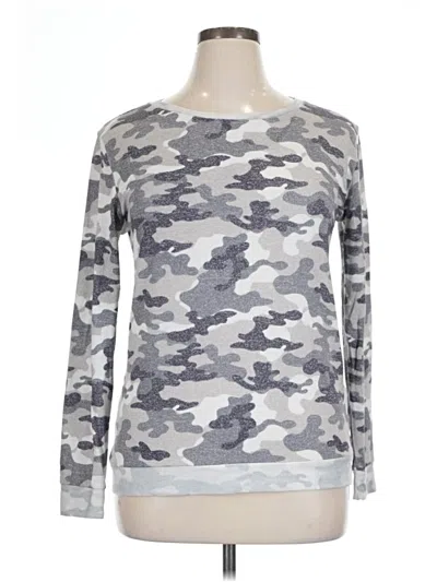 Pre-owned Zyia Active Long Sleeve T-shirt In Gray