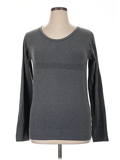 Pre-owned Zyia Active Long Sleeve T-shirt In Gray
