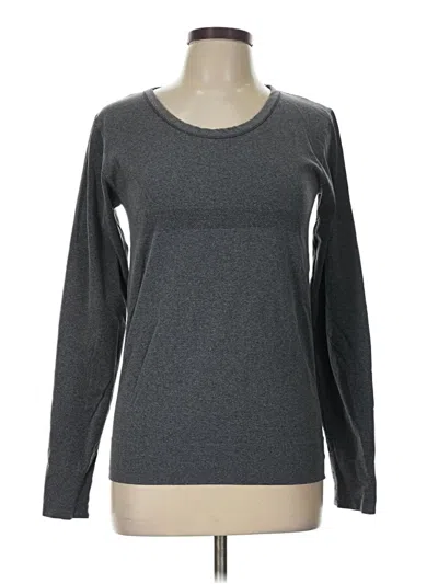 Pre-owned Zyia Active Long Sleeve T-shirt In Gray