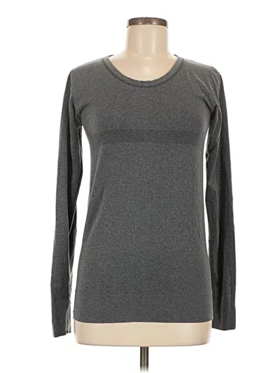 Pre-owned Zyia Active Long Sleeve T-shirt In Gray