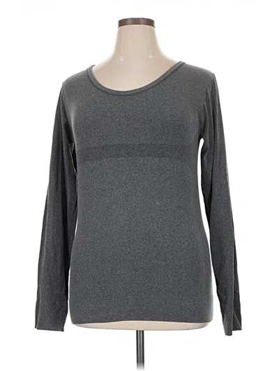 Pre-owned Zyia Active Long Sleeve T-shirt In Gray