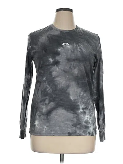 Pre-owned Zyia Active Long Sleeve T-shirt In Gray