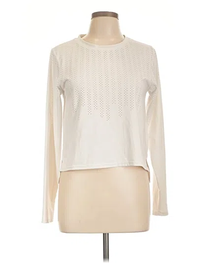 Pre-owned Zyia Active Long Sleeve T-shirt In Ivory