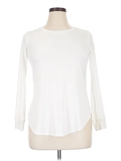 Pre-owned Zyia Active Long Sleeve T-shirt In Ivory