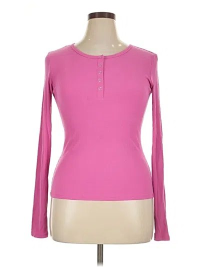 Pre-owned Zyia Active Long Sleeve T-shirt In Pink
