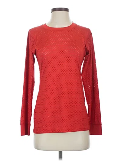 Pre-owned Zyia Active Long Sleeve T-shirt In Red
