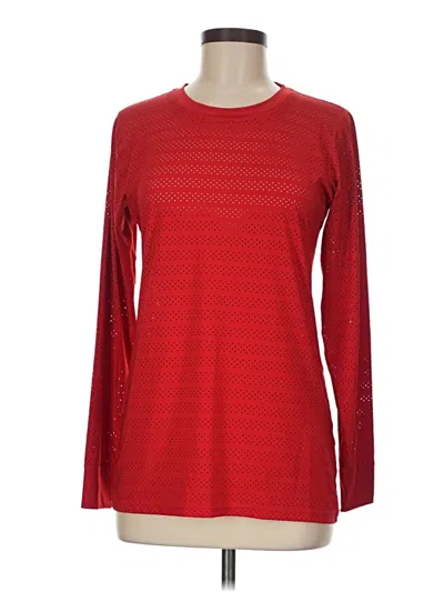 Pre-owned Zyia Active Long Sleeve T-shirt In Red