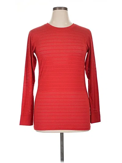 Pre-owned Zyia Active Long Sleeve T-shirt In Red