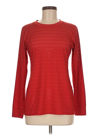 Pre-owned Zyia Active Long Sleeve T-shirt In Red