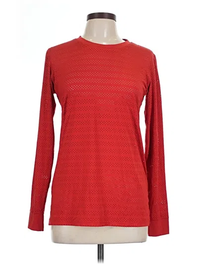 Pre-owned Zyia Active Long Sleeve T-shirt In Red