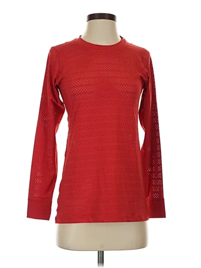 Pre-owned Zyia Active Long Sleeve T-shirt In Red
