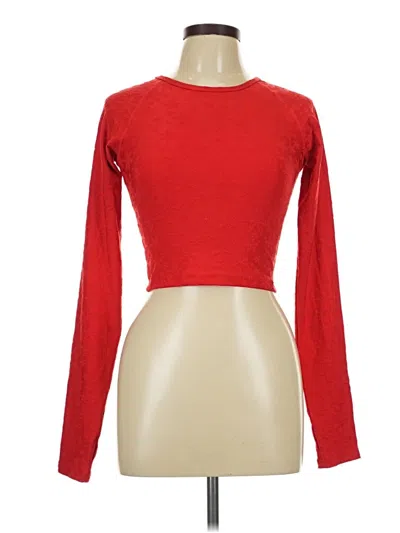 Pre-owned Zyia Active Long Sleeve T-shirt In Red