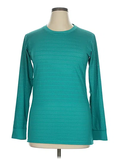 Pre-owned Zyia Active Long Sleeve T-shirt In Teal