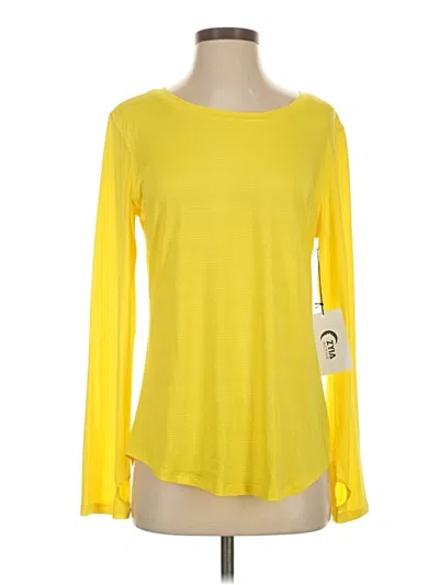 Pre-owned Zyia Active Long Sleeve T-shirt In Yellow