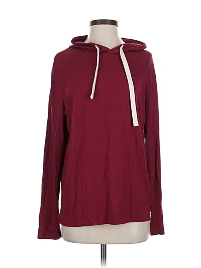 Pre-owned Zyia Active Pullover Hoodie In Burgundy