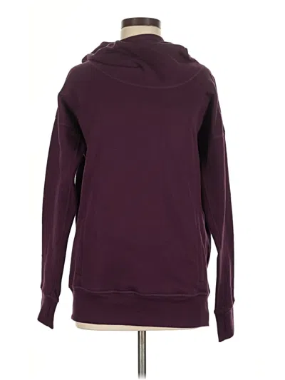 Pre-owned Zyia Active Pullover Hoodie In Burgundy