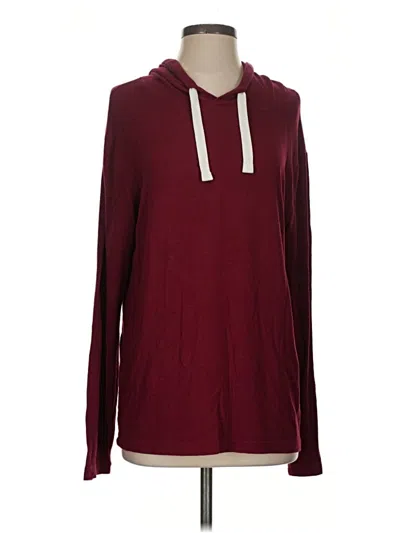 Pre-owned Zyia Active Pullover Hoodie In Burgundy