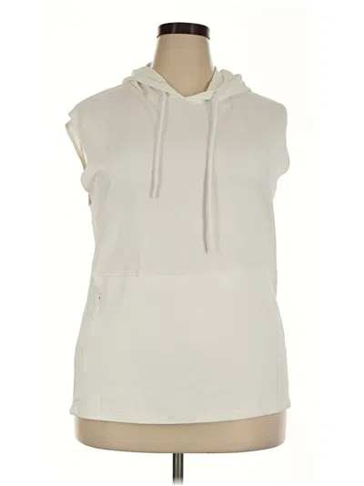 Pre-owned Zyia Active Pullover Hoodie In Ivory