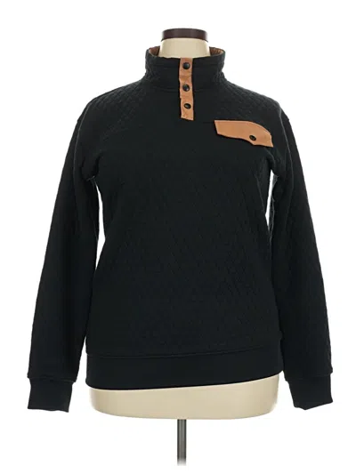 Pre-owned Zyia Active Pullover Sweater In Black