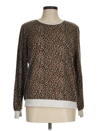 Pre-owned Zyia Active Pullover Sweater In Brown