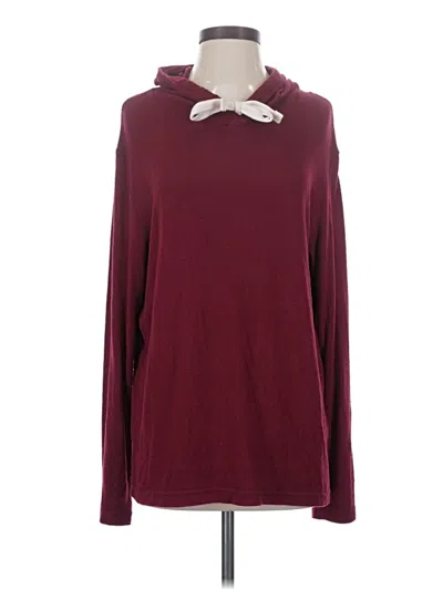 Pre-owned Zyia Active Pullover Sweater In Burgundy