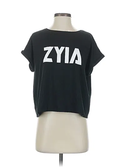 Pre-owned Zyia Active Short Sleeve T-shirt In Black