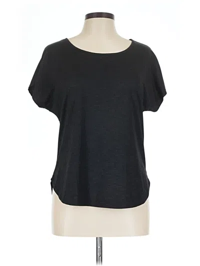 Pre-owned Zyia Active Short Sleeve Top Black Scoop Neck Tops