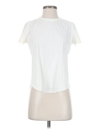 Pre-owned Zyia Active Short Sleeve Top Ivory Mock Neckline Tops