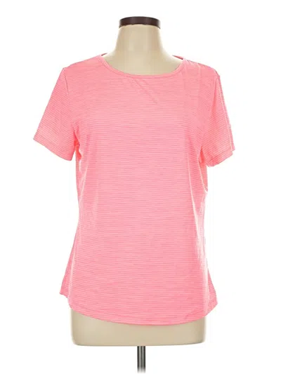 Pre-owned Zyia Active Short Sleeve Top Pink Scoop Neck Tops