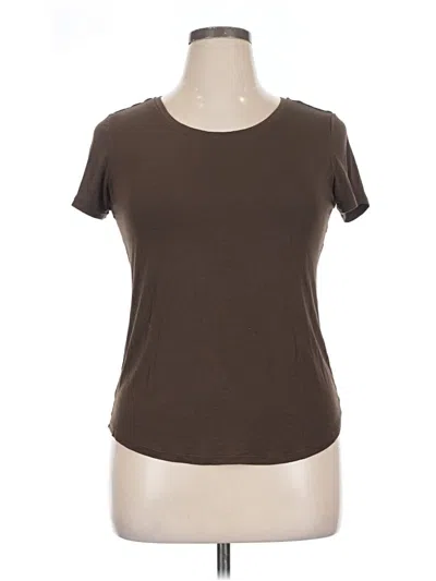 Pre-owned Zyia Active Short Sleeve T-shirt In Brown