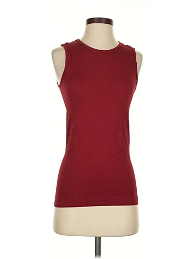 Pre-owned Zyia Active Sleeveless T-shirt In Burgundy