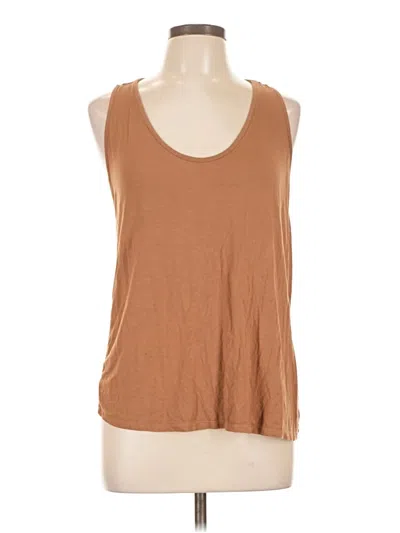 Pre-owned Zyia Active Sleeveless Top Brown Scoop Neck Tops