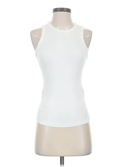 Pre-owned Zyia Active Sleeveless Top White Halter Neckline Tops