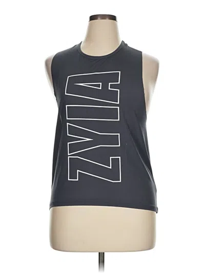 Pre-owned Zyia Active Sleeveless T-shirt In Gray