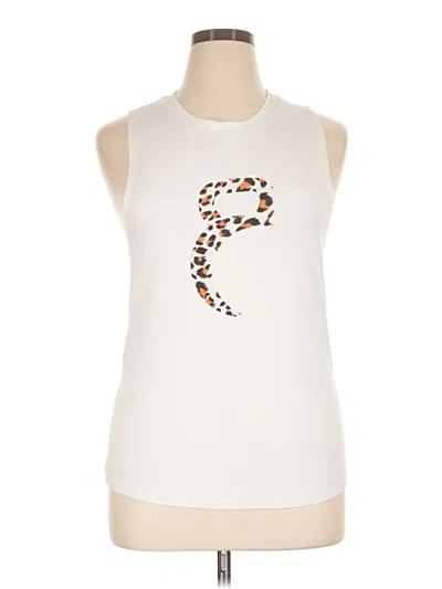 Pre-owned Zyia Active Sleeveless T-shirt In Ivory
