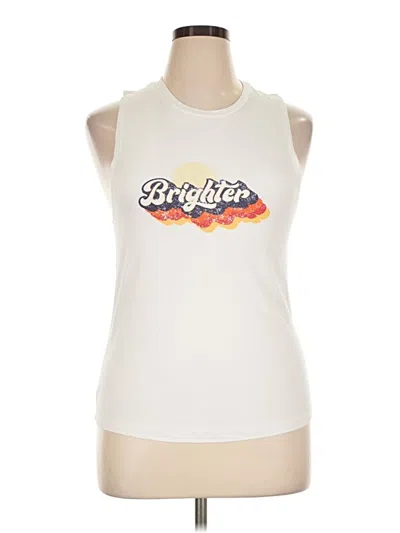 Pre-owned Zyia Active Sleeveless T-shirt In Ivory
