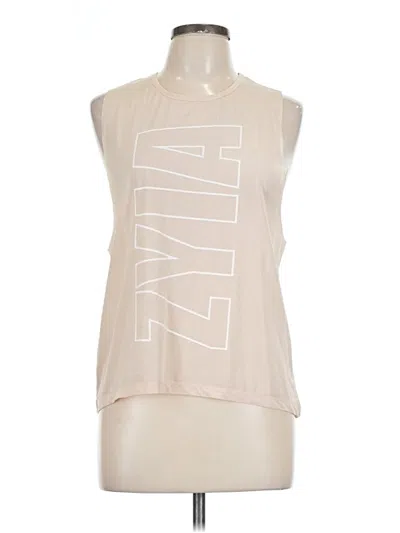Pre-owned Zyia Active Sleeveless T-shirt In Tan