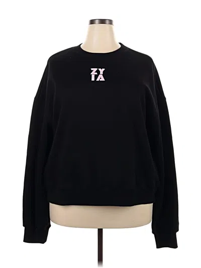 Pre-owned Zyia Active Sweatshirt In Black